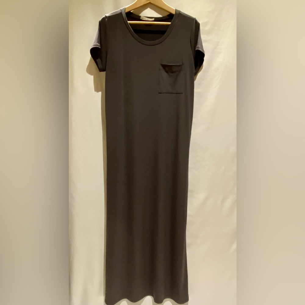 Brigitte Brianna Pocket Maxi Dress, Slate Gray, size M - Picture 3 of 12